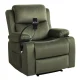 Artiss Heated Massage Recliner Chair Velvet Green, 8-Point Massage, Phone Holder, USB Ports, 150kg Weight Capacity