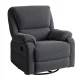Artiss Corduroy Rocking Recliner Chair 360° Swivel Heated Massage, Manual Tilt, Compact 91cm, Grey, 150kg Capacity