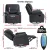 Artiss Corduroy Rocking Recliner Chair 360° Swivel Heated Massage, Manual Tilt, Compact 91cm, Grey, 150kg Capacity