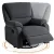 Artiss Corduroy Rocking Recliner Chair 360° Swivel Heated Massage, Manual Tilt, Compact 91cm, Grey, 150kg Capacity
