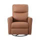 Artiss Leather Swivel Recliner Chair with USB & LED, 240° Swivel, 135° Recline, Adjustable Headrest, Brown, 81x81x105