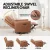 Artiss Leather Swivel Recliner Chair with USB & LED, 240° Swivel, 135° Recline, Adjustable Headrest, Brown, 81x81x105