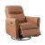Artiss Leather Swivel Recliner Chair with USB & LED, 240° Swivel, 135° Recline, Adjustable Headrest, Brown, 81x81x105