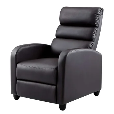 Artiss Recliner Armchair, Faux Leather, 64.5x89x98cm, Brown, Luxurious Home Cinema Chair with Adjustable Comfort