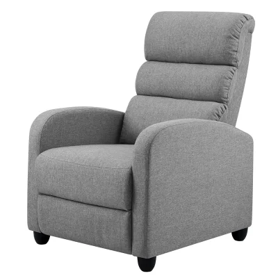 Artiss Recliner Armchair, Faux Linen Fabric, Grey, 64.5x89x98cm, High-Resilience Foam, Adjustable Comfort Chair