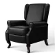 Artiss Recliner Armchair, Premium PU Leather, 64.5x72x99cm, Black, Adjustable Comfort, Home Cinema Experience