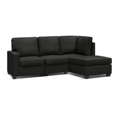 Artiss Dark Grey Modular Sofa Chaise Set, 4-Seater, Faux Linen, Wood Frame, Plush Foam, Custom Configurations