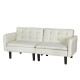 Artiss Serena 3-Seater Sofa Bed - Tufted Faux Linen, Adjustable Backrest, Space-Saver for Small Homes, Beige