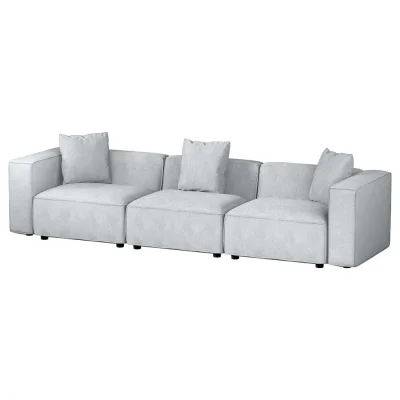 Artiss Alvin 3-Seater Modular Sofa Chaise Set - Grey, Modern Comfort with Linen Upholstery & Durable Wood Frame