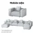 Artiss Alvin 3-Seater Modular Sofa Chaise Set - Grey, Modern Comfort with Linen Upholstery & Durable Wood Frame