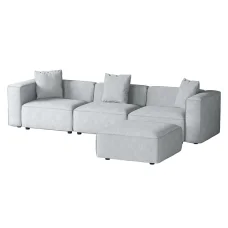 Artiss Alvin 4-Seater Modular Sofa Chaise Set, Grey - Modern Comfort, Durable Design, 1-Year Warranty