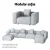 Artiss Modular Sofa Chaise Set, Faux Linen, 5-Seater, Grey, 361x82x57cm, Modern Living Room Furniture, Durable & Stylish