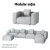 Artiss Modular Sofa Chaise Set, Faux Linen, 6-Seater, Grey, 361cm, Modern Living Room Furniture, Comfortable & Stylish