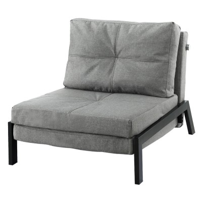 Artiss Single Sofa Bed Chair, Folding Convertible Recliner Lounge, Linen Fabric, Steel Frame, 198cm, Grey