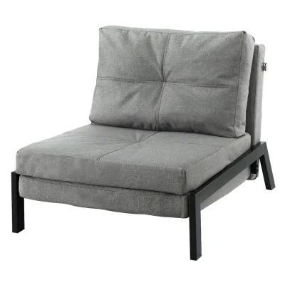 Artiss Single Sofa Bed Chair, Folding Convertible Recliner Lounge, Linen Fabric, Steel Frame, 198cm, Grey