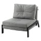 Artiss Single Sofa Bed Chair, Folding Convertible Recliner Lounge, Linen Fabric, Steel Frame, 198cm, Grey