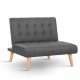 Artiss Recliner Single Sofa Bed, Faux Linen, Dark Grey, 85x81x74cm, Adjustable, Modular, Plush Comfort