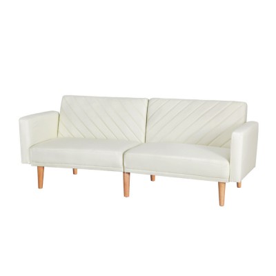 Artiss Sienna 3-Seater Sofa Bed: Beige Faux Linen, Adjustable Backrest, 300kg Capacity, Easy Assembly, 1-Year Warranty