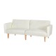 Artiss Sienna 3-Seater Sofa Bed: Beige Faux Linen, Adjustable Backrest, 300kg Capacity, Easy Assembly, 1-Year Warranty