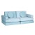 Artiss Velvet Blue 2-Seater Sofa Bed & Kid's DIY Play Couch | Modular Design, Removable Cover, Extra Thick Cushioning