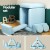 Artiss Velvet Blue 2-Seater Sofa Bed & Kid's DIY Play Couch | Modular Design, Removable Cover, Extra Thick Cushioning