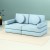 Artiss Velvet Blue 2-Seater Sofa Bed & Kid's DIY Play Couch | Modular Design, Removable Cover, Extra Thick Cushioning