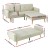 Artiss Scott 3-Seater Sofa Bed Ottoman, Beige Faux Linen - Space-Saving L-Shaped Design with Adjustable Backrest
