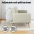 Artiss Scott 3-Seater Sofa Bed Ottoman, Beige Faux Linen - Space-Saving L-Shaped Design with Adjustable Backrest