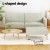 Artiss Scott 3-Seater Sofa Bed Ottoman, Beige Faux Linen - Space-Saving L-Shaped Design with Adjustable Backrest