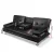 Artiss 3-Seater Sofa Bed, Black PU Leather, 188CM, Convertible Couch with Cup Holders, Adjustable Backrest