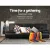 Artiss 3-Seater Sofa Bed, Black PU Leather, 188CM, Convertible Couch with Cup Holders, Adjustable Backrest