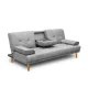 Artiss 3-Seater Sofa Bed 188CM Grey Faux Linen - Stylish, Space-Saving, Adjustable, Eco-Friendly, Cup Holders Included