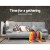 Artiss 3-Seater Sofa Bed 188CM Grey Faux Linen - Stylish, Space-Saving, Adjustable, Eco-Friendly, Cup Holders Included