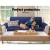 Artiss 3-Seater Sofa Cover - Navy Diamond-Quilted Microfibre, Anti-Scratch, Anti-Slip, Machine Washable