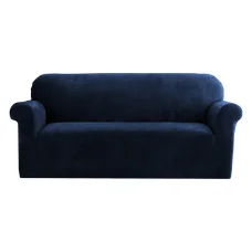 Artiss Velvet Sofa Cover, 3-Seater, Sapphire - Stretchable, Machine Washable, Anti-Slip, Crystal Velvet Protection