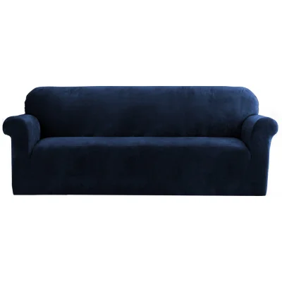 Artiss 4-Seater Sofa Cover - Stretchable Crystal Velvet, Sapphire, Anti-Slip, Machine Washable, All-Round Protection