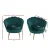 Artiss Armchair Velvet Green 71cm Shell Back, High Resilience Foam Padding, Gold Metal Legs, Modern Accent Chair
