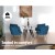 Artiss Armchair Velvet Upholstery Navy 71x71x68cm - Iconic Design, Timeless Appeal, High Resilience Foam, Gold Legs