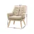Artiss Fabric Dining Armchair, Linen Upholstery, Beige, 58x50x80cm - Retro Style, Comfortable, Durable, Home Décor