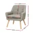 Artiss Anne 2X Beige Armchair Set: Retro Tub Chair with Faux Linen, Tufted Back, Thick Foam, and Rubber Wood Legs
