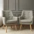 Artiss Anne 2X Beige Armchair Set: Retro Tub Chair with Faux Linen, Tufted Back, Thick Foam, and Rubber Wood Legs
