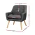 Artiss Anne 2X Armchair Set - Charcoal Faux Linen, Retro Tub Chair with Tufted Backrest, Wooden Frame, Rubber Wood Legs