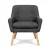 Artiss Anne 2X Armchair Set - Charcoal Faux Linen, Retro Tub Chair with Tufted Backrest, Wooden Frame, Rubber Wood Legs