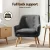 Artiss Anne 2X Armchair Set - Charcoal Faux Linen, Retro Tub Chair with Tufted Backrest, Wooden Frame, Rubber Wood Legs