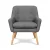 Artiss Anne Grey Armchair Set of 2 - Faux Linen, Full-Size, Tufted Design, Thick Foam, Rubber Wood Legs, 130kg Capacity