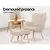 Artiss Armchair Set with Ottoman, Faux Linen, Beige, 58x52x85cm, Scandinavian Style, Elegant Tufted Design