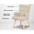 Artiss Armchair Set with Ottoman, Faux Linen, Beige, 58x52x85cm, Scandinavian Style, Elegant Tufted Design