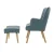 Artiss Armchair Set with Ottoman, Faux Linen, Blue, 58x52x85cm, Scandinavian Style, Comfortable & Durable