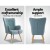 Artiss Armchair Set with Ottoman, Faux Linen, Blue, 58x52x85cm, Scandinavian Style, Comfortable & Durable