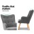 Artiss Armchair Set with Ottoman, Faux Linen, Grey, 58x52x85cm, Scandinavian Style, Tufted Design, Rubber Wood Legs